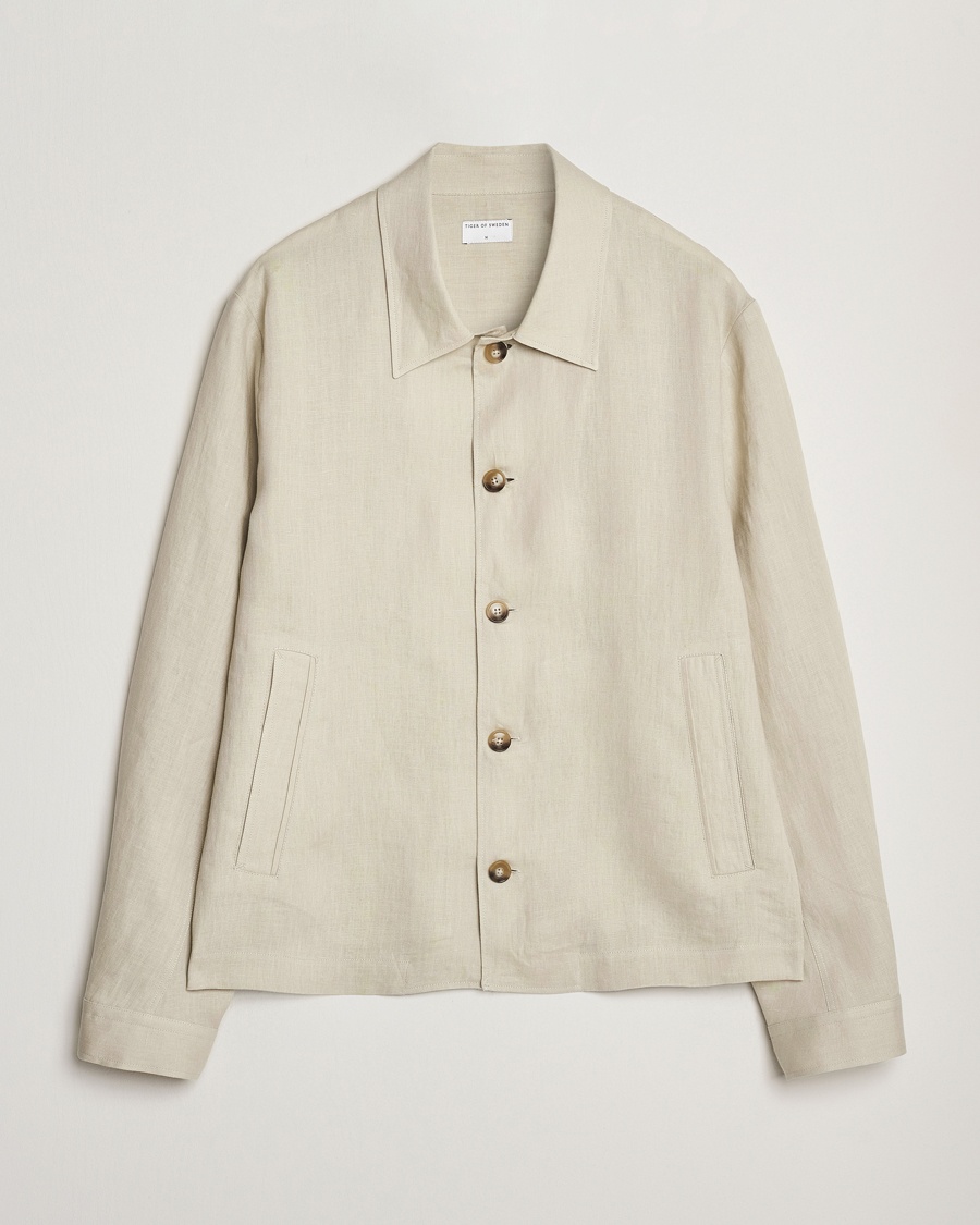 Herren | Kleidung | Tiger of Sweden | Barnaby Linen Overshirt Cream Sand
