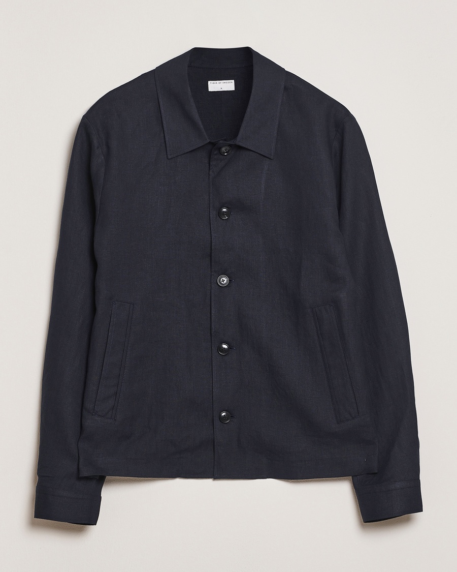 Herren | Kleidung | Tiger of Sweden | Barnaby Linen Overshirt Midnight Blue