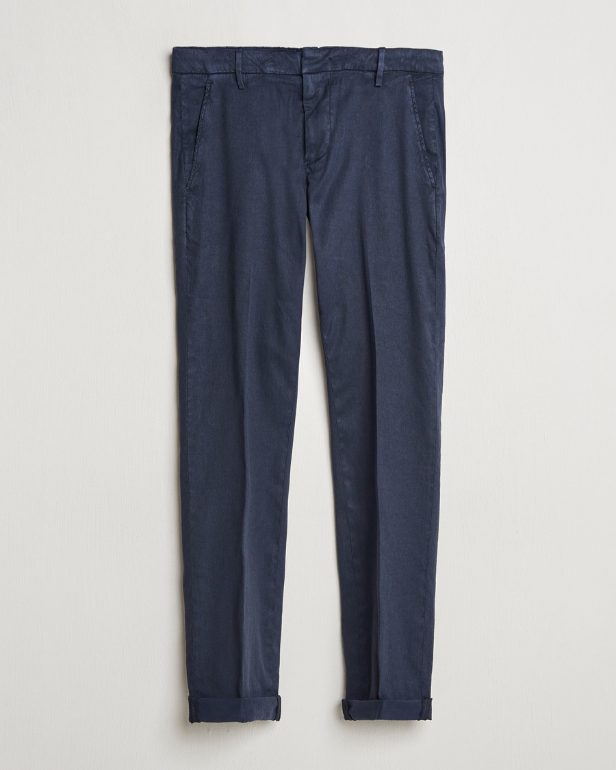 Herren | Dondup | Dondup | Gaubert Linen Stretch Chinos Navy