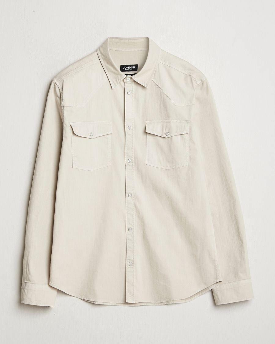 Herren | Dondup | Dondup | Slim Fit Pocket Denim Shirt Ecru