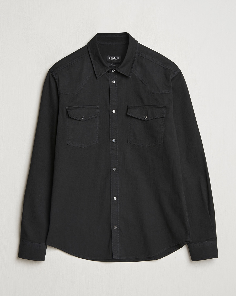 Herren | Dondup | Dondup | Slim Fit Pocket Denim Shirt Black