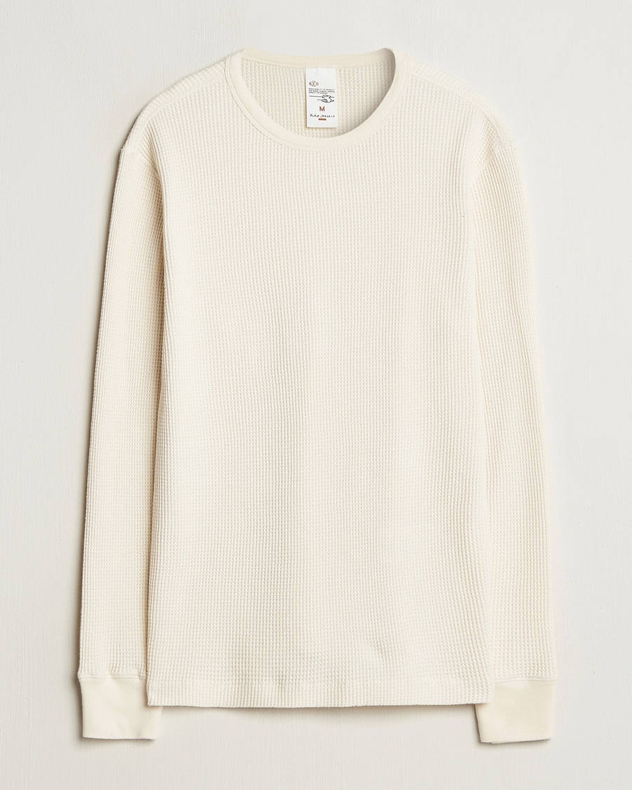 Herren | Langarm T-Shirt | Nudie Jeans | Waffle Long Sleeve T-Shirt Ecru