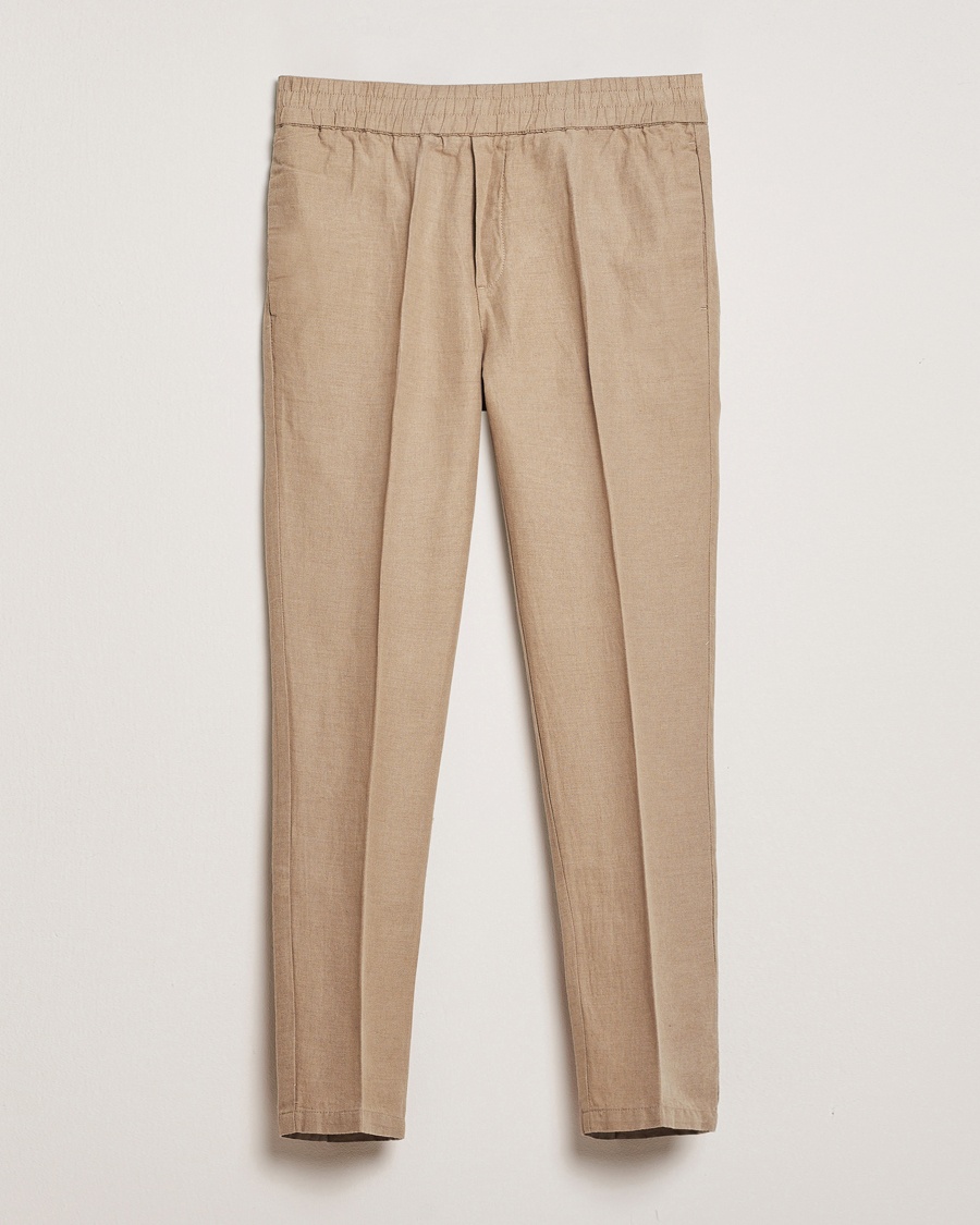 Herren | Business & Beyond | Samsøe Samsøe | Smithy Linen/Cotton Drawstring Trousers Greige