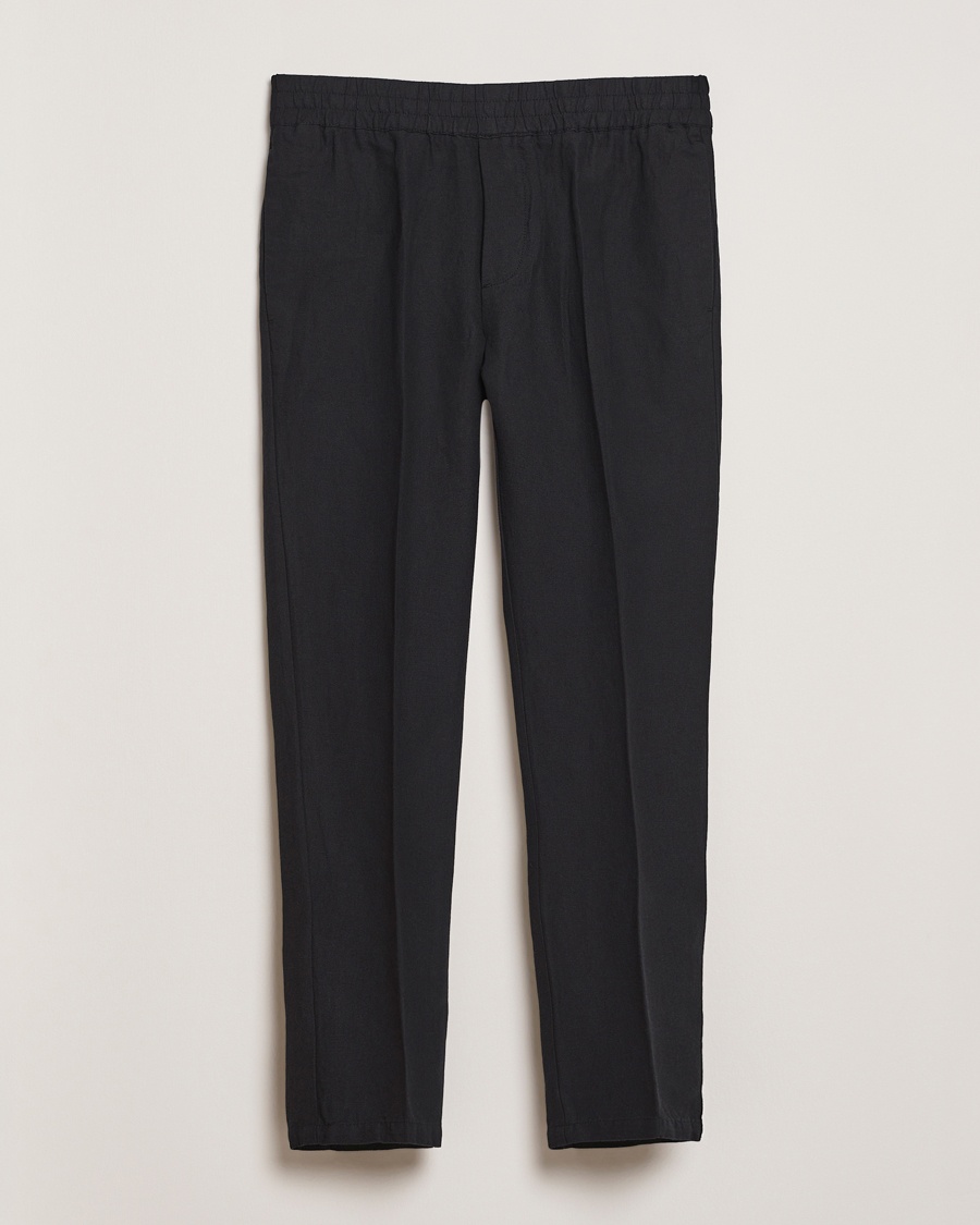 Herren | Business & Beyond | Samsøe Samsøe | Smithy Linen/Cotton Drawstring Trousers Black