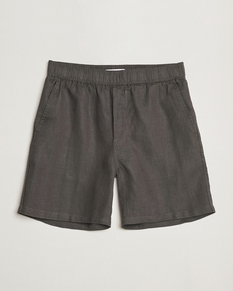 Herren | Leinenshorts | Samsøe Samsøe | Jabari Linen Drawstring Shorts Beluga Grey