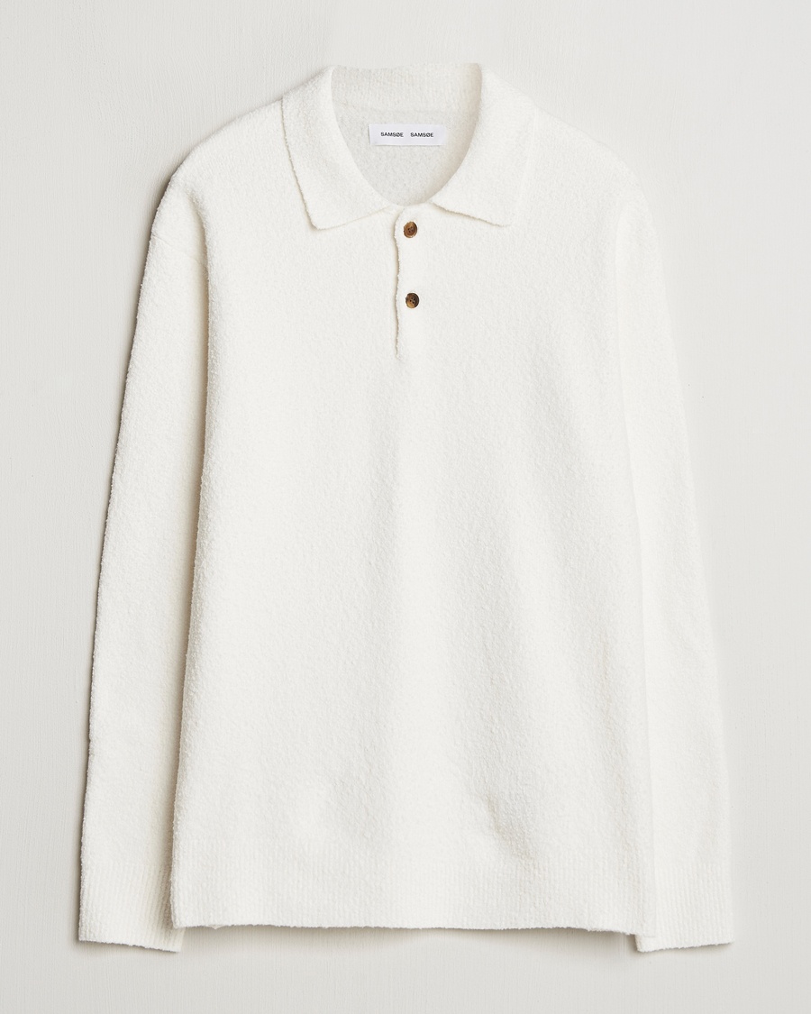 Herren | Bestickte Polohemden | Samsøe Samsøe | Nino Knitted Polo Clear Cream