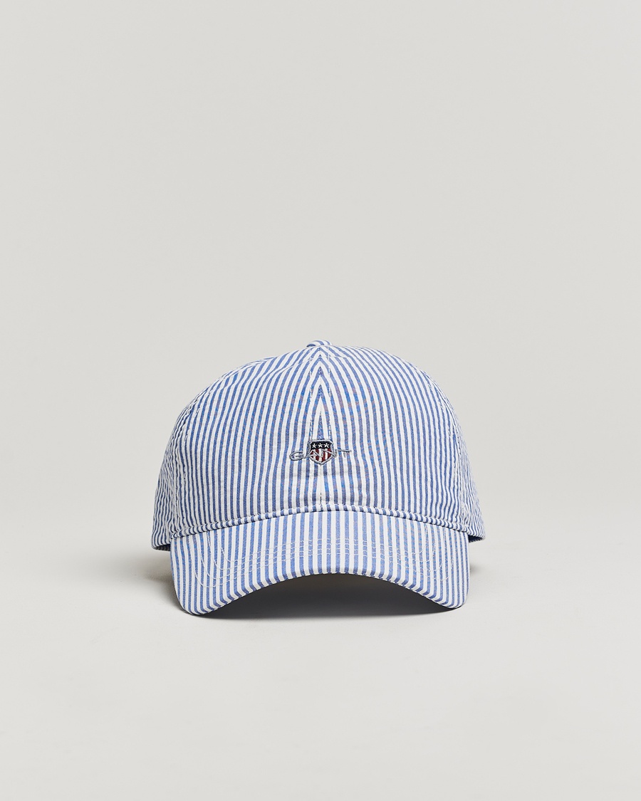 Herren | Accessoires | GANT | Striped Seersucker Cap Rich Blue