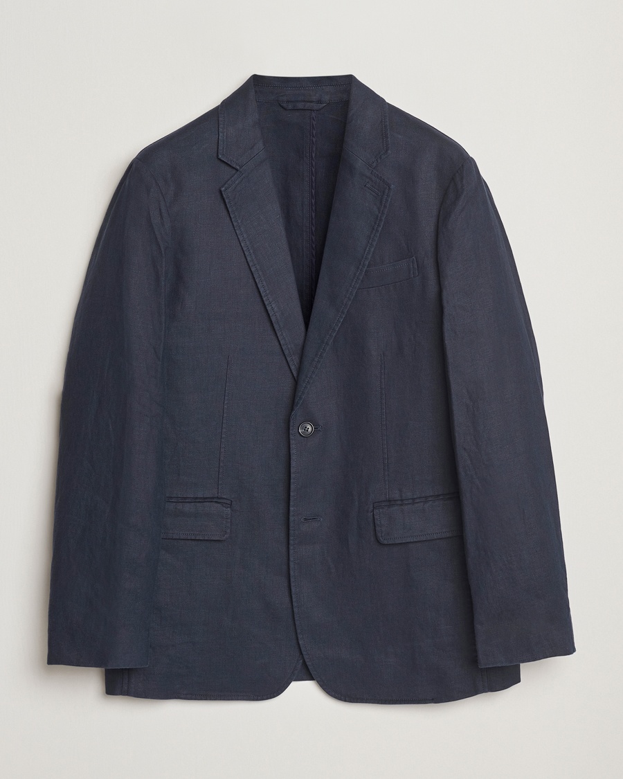 Herren | Neu im Onlineshop | GANT | Slim Fit Garment Dyed Linen Blazer Evening Blue