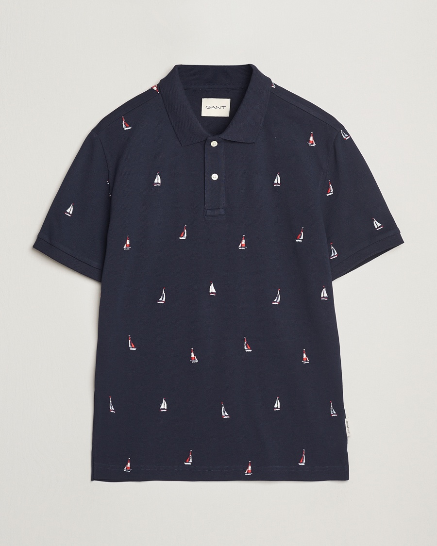 Herren | Poloshirt | GANT | Embroidered Sailing Polo Evening Blue