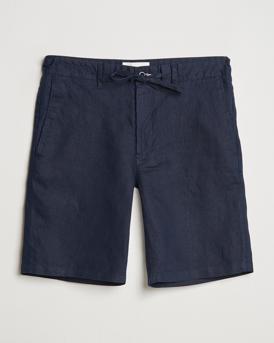 Herren | Leinenshorts | GANT | Relaxed Linen Drawstring Shorts Evening Blue