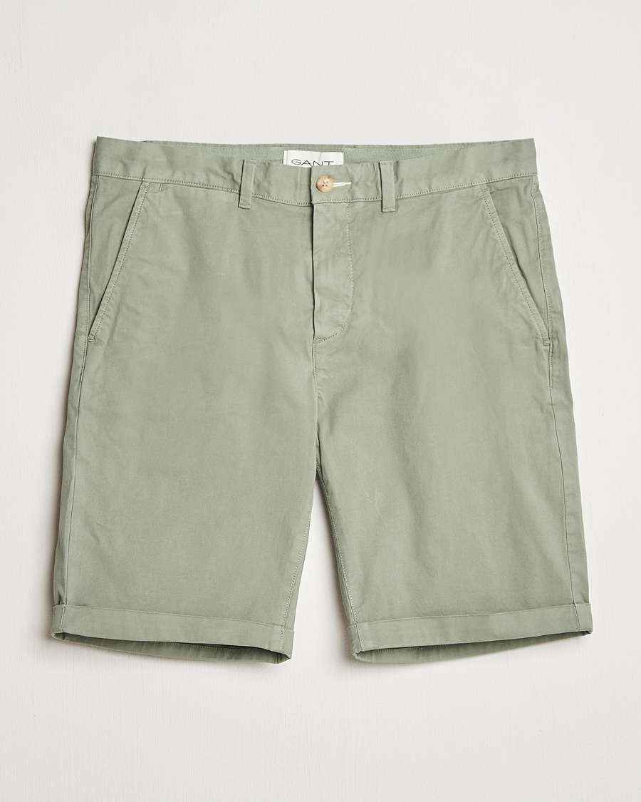 Herren | Chinoshorts | GANT | Regular Sunfaded Shorts Kalamata Green