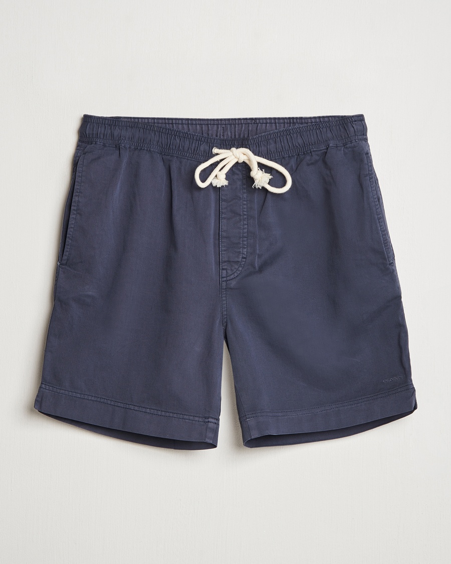 Herren | Drawstringshorts | GANT | Regular Sunfaded Drawstring Shorts Evening Blue