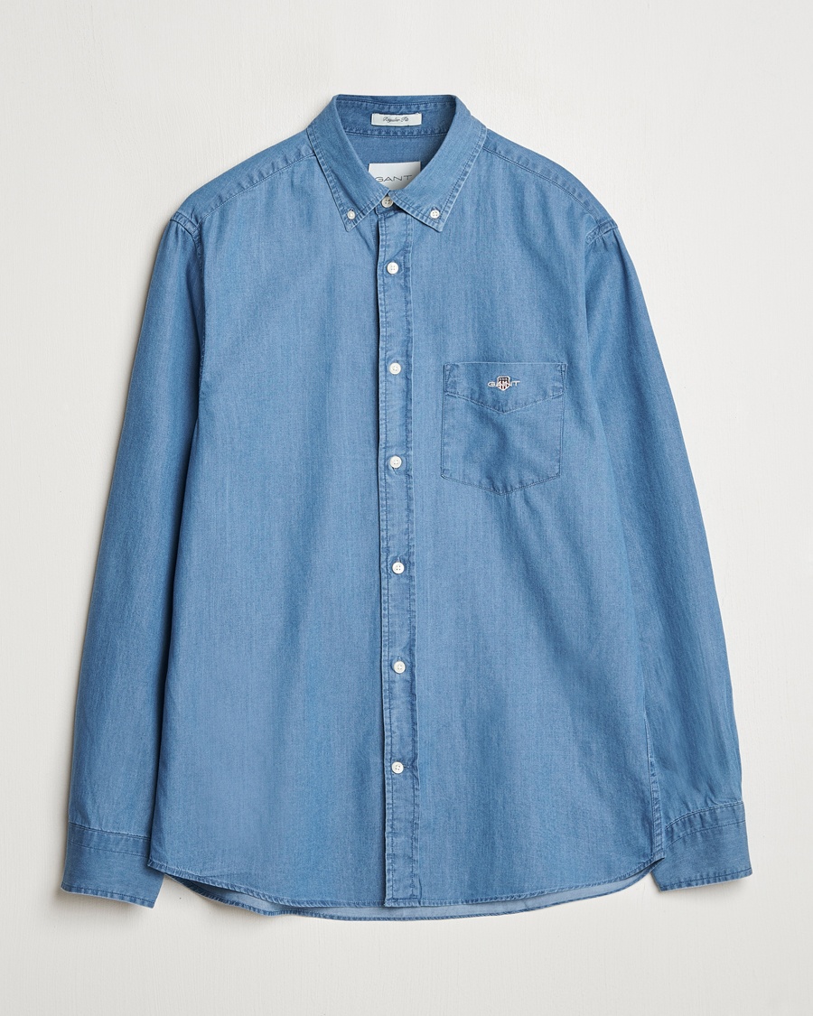 Herren | Jeanshemden | GANT | Regular Fit Denim Shirt Semi Light Blue