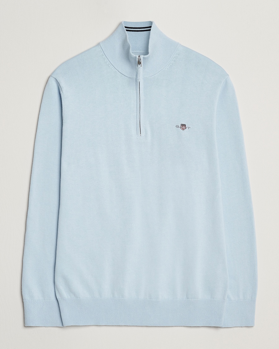 Herren | Business & Beyond | GANT | Classic Cotton Half Zip Fresh Blue