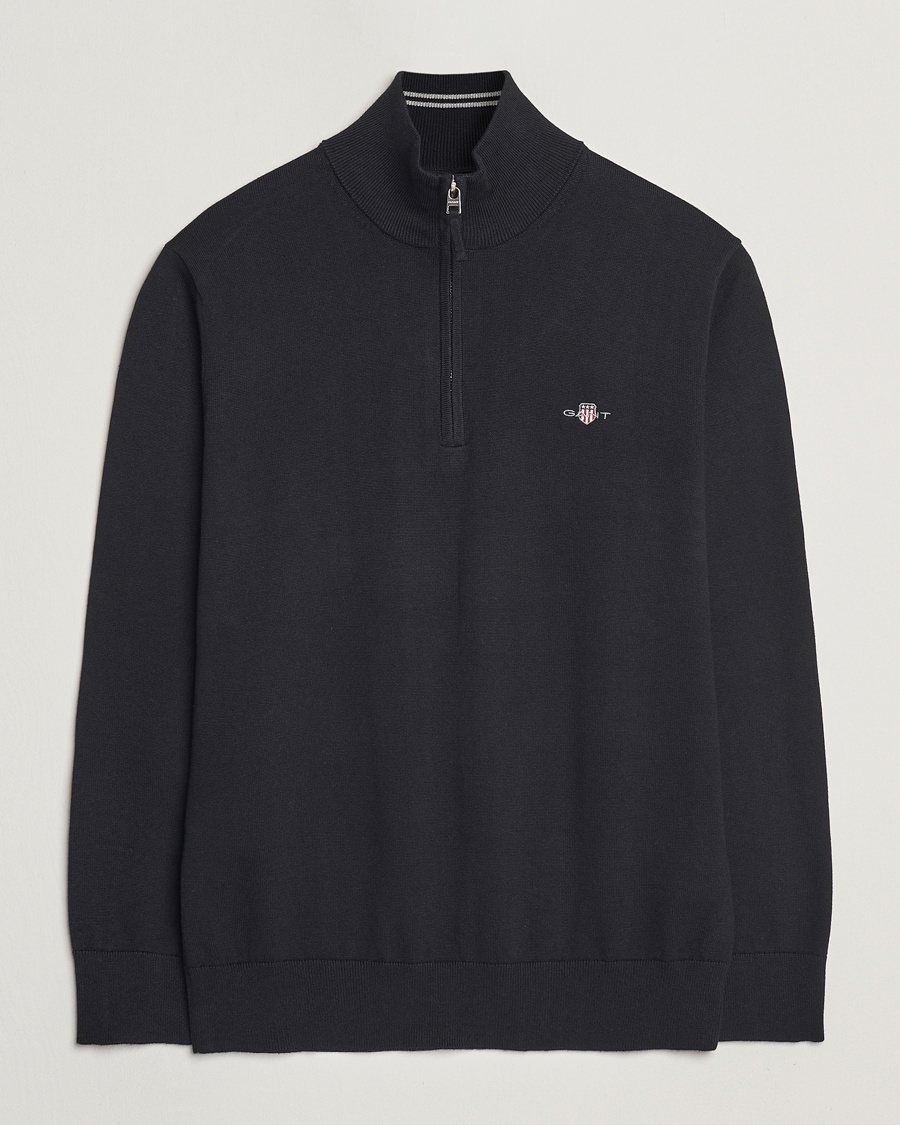 Herren | Business & Beyond | GANT | Classic Cotton Half Zip Black