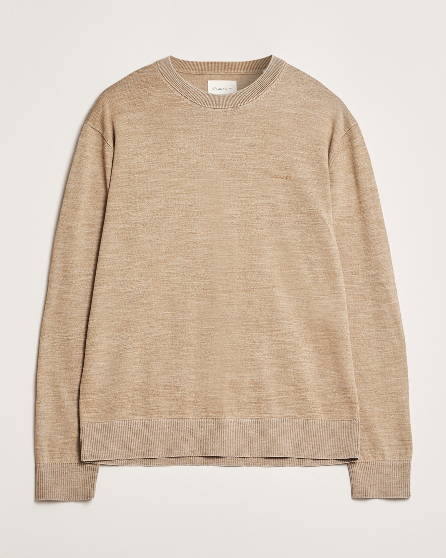 Herren | Neu im Onlineshop | GANT | Sunfaded Crew Neck Sweater Dry Sand
