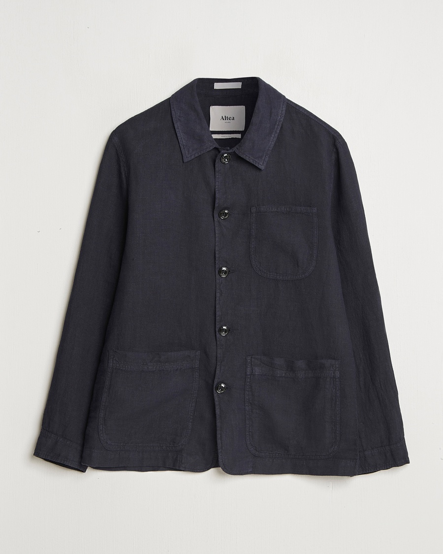 Herren | Frühlingsjacken | Altea | Linen Chore Jacket Navy