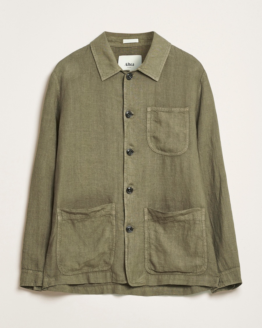Herren | Frühlingsjacken | Altea | Linen Chore Jacket Military