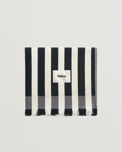 Tekla Organic Terry Beach Towel Cala Stripes – Blau