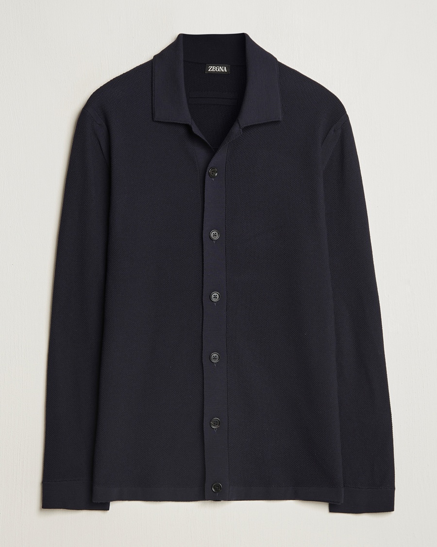 Herren | Cardigans | Zegna | Structured Wool Cardigan Navy