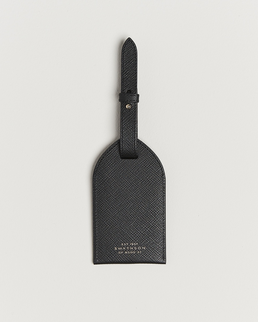 Smythson Panama Luggage Tag Black – Schwarz