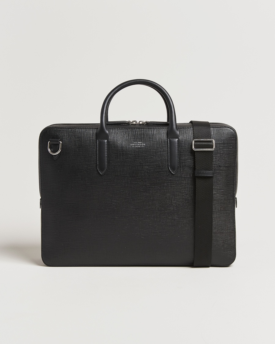 Smythson Panama Large Lightweight Briefcase Black – Schwarz