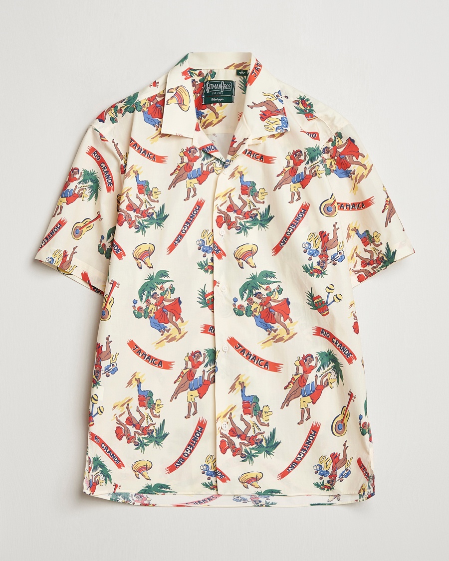 Herren | Kurzarmhemden | Gitman Vintage | Jamaica Camp Shirt Cream