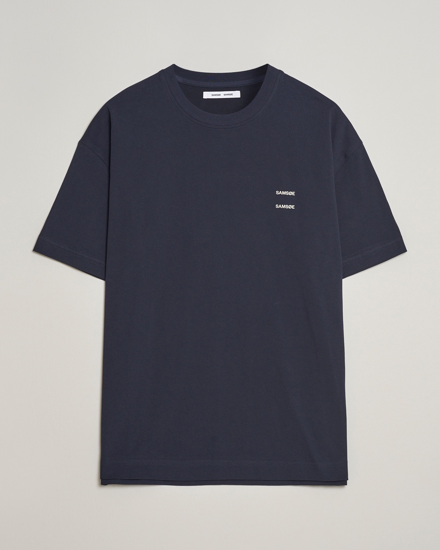 Samsøe Samsøe Joel Organic Cotton T-Shirt Salute Navy – Blau