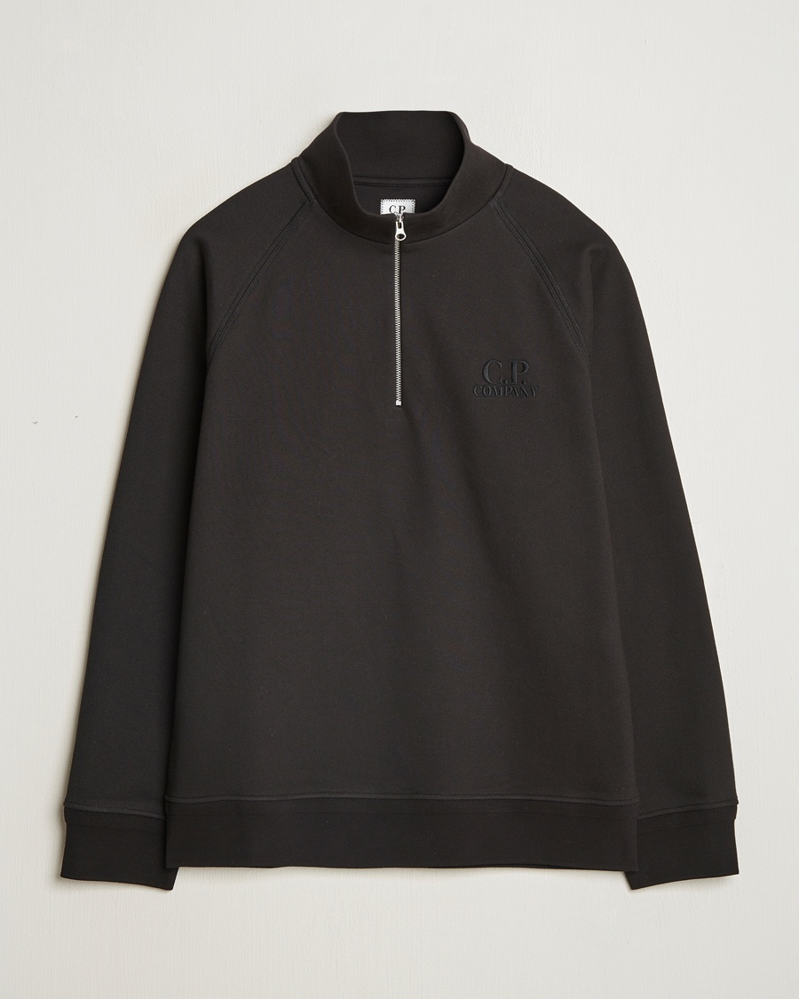 Herren | Half-zip | C.P. Company | Diagonal Raised Fleece Half Zip Black