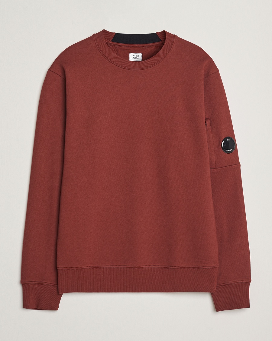 Herren | | C.P. Company | Diagonal Raised Fleece Lens Sweatshirt Rust
