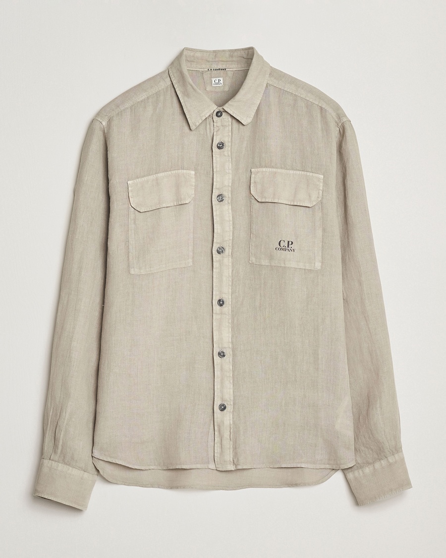 Herren | Leinenhemden | C.P. Company | Long Sleeve Linen Shirt Taupe