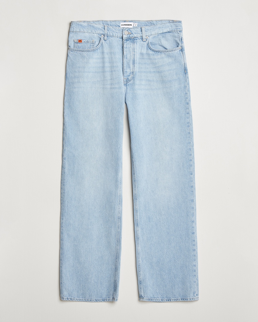 Herren | Jeans | J.Lindeberg | Cart Super Stone Wide Jeans Light Blue