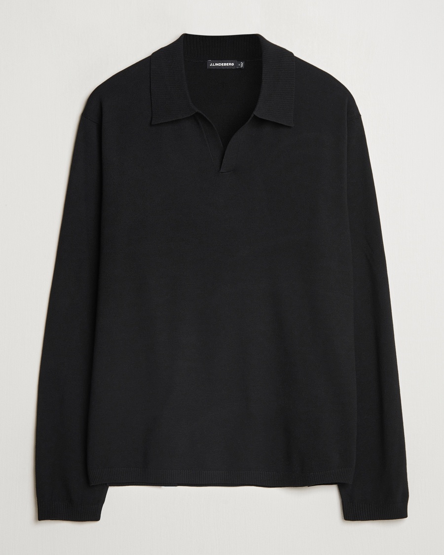 Herren | Langarm-Poloshirts | J.Lindeberg | Rowan Long Sleeve Polo Black