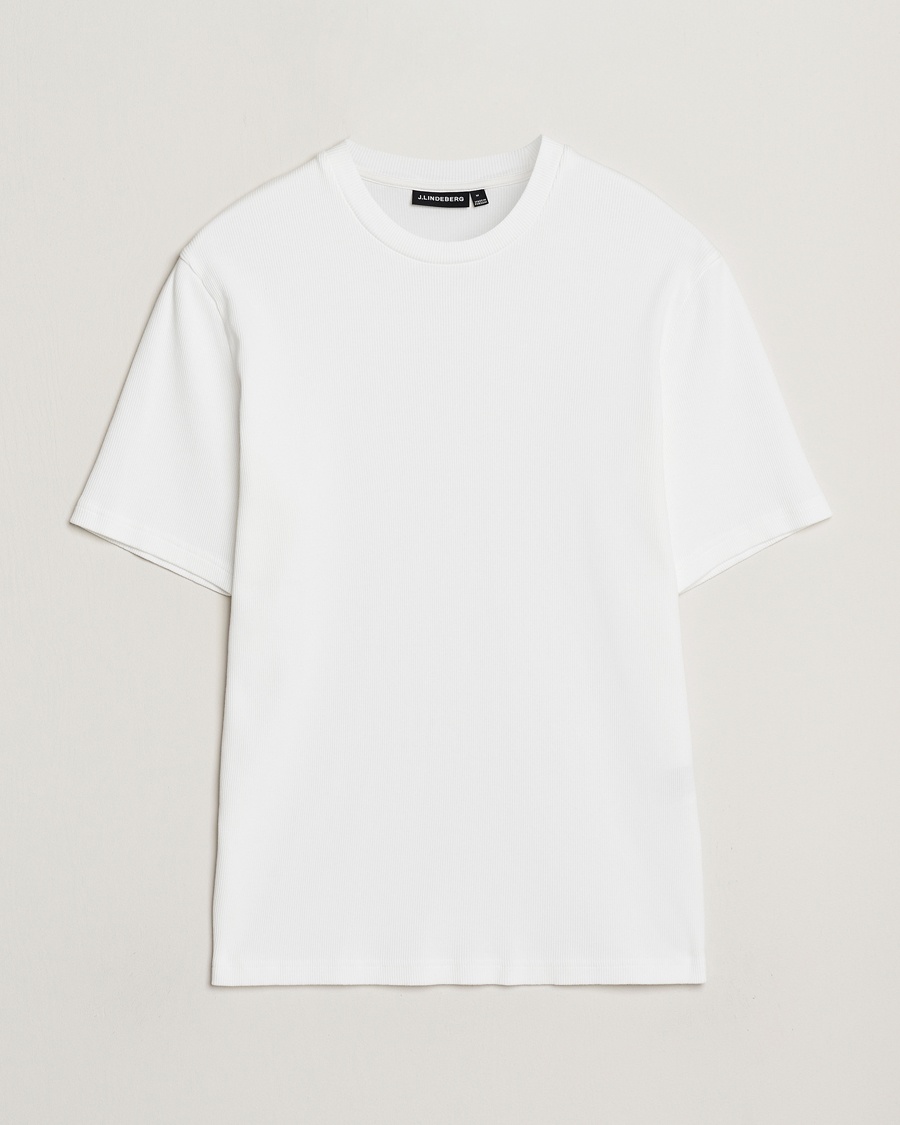 Herren | Weiße T-Shirts | J.Lindeberg | Rob Slim Rib T-Shirt White