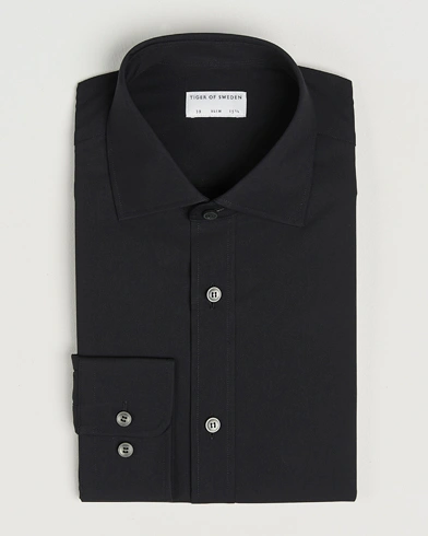 Tiger of Sweden Adley Slim Fit Cut Away Shirt Black – Schwarz