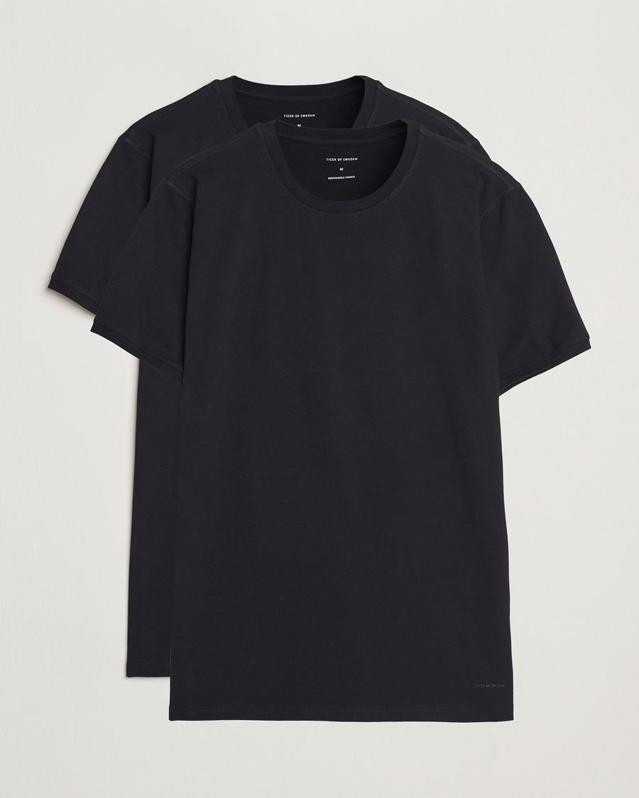 Herren | Tiger of Sweden | Tiger of Sweden | Heimdal 2-Pack Crew Neck T-Shirt Black