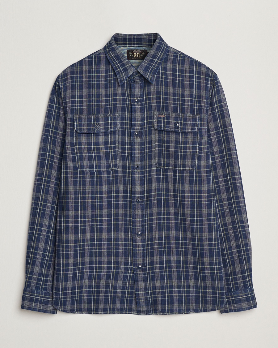 Herren | Freizeithemden | RRL | Matlock Double Pocket Shirt Indigo Plaid
