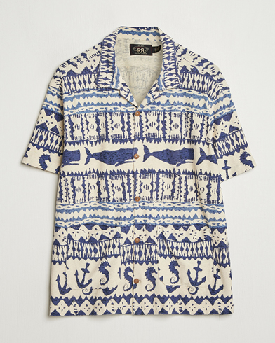 Herren | Kurzarmhemden | RRL | Ryan Short Sleeve Shirt Cream/Navy