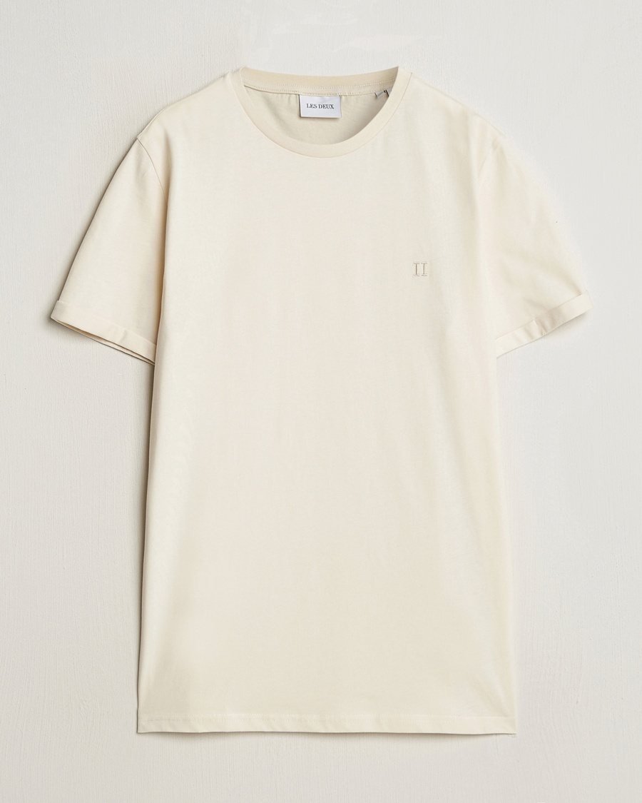 LES DEUX Nørregaard Tonal T-Shirt Ivory – Weiß