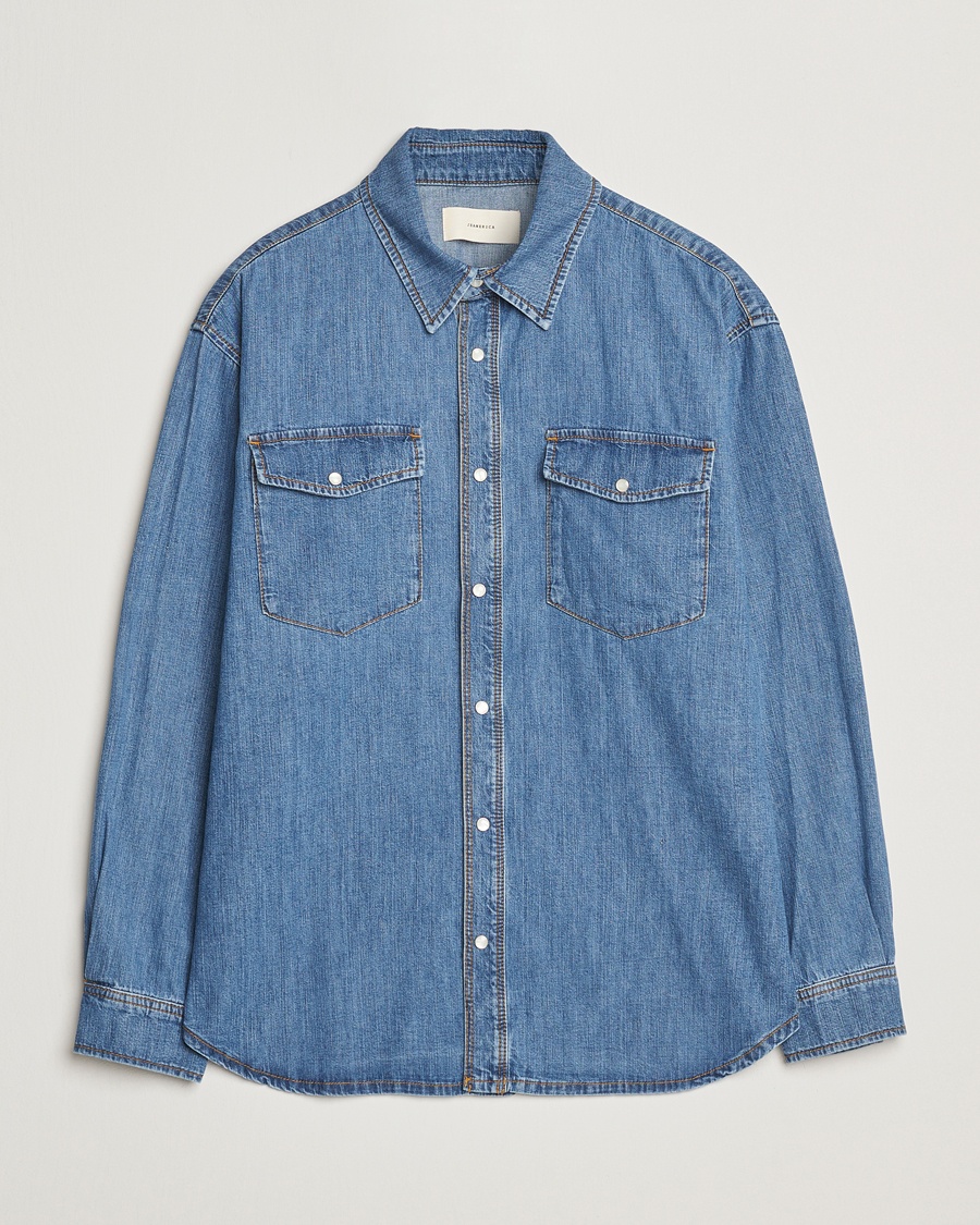 Jeanerica Arno Denim Shirt Light Blue Vintage – Blau