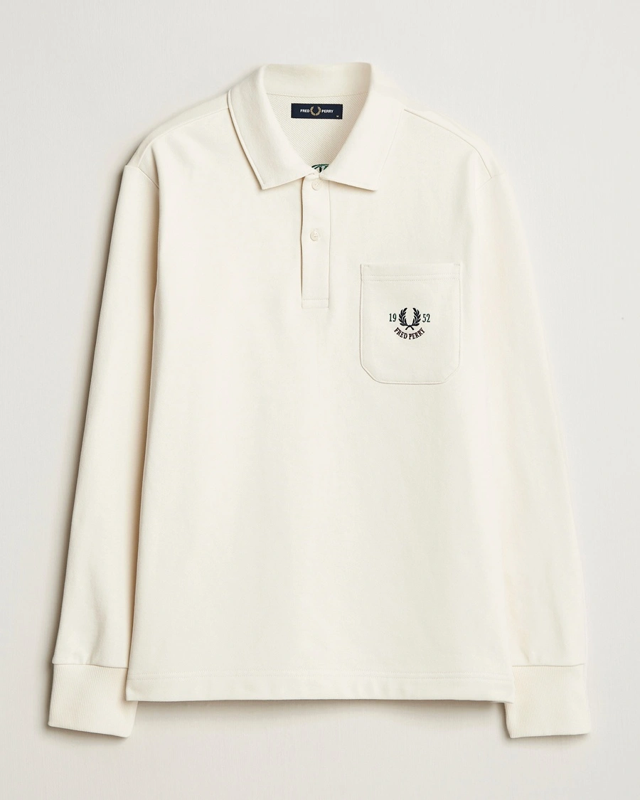 Herren | Fred Perry | Fred Perry | Embroidered Champion Rugby Sweater Ecru