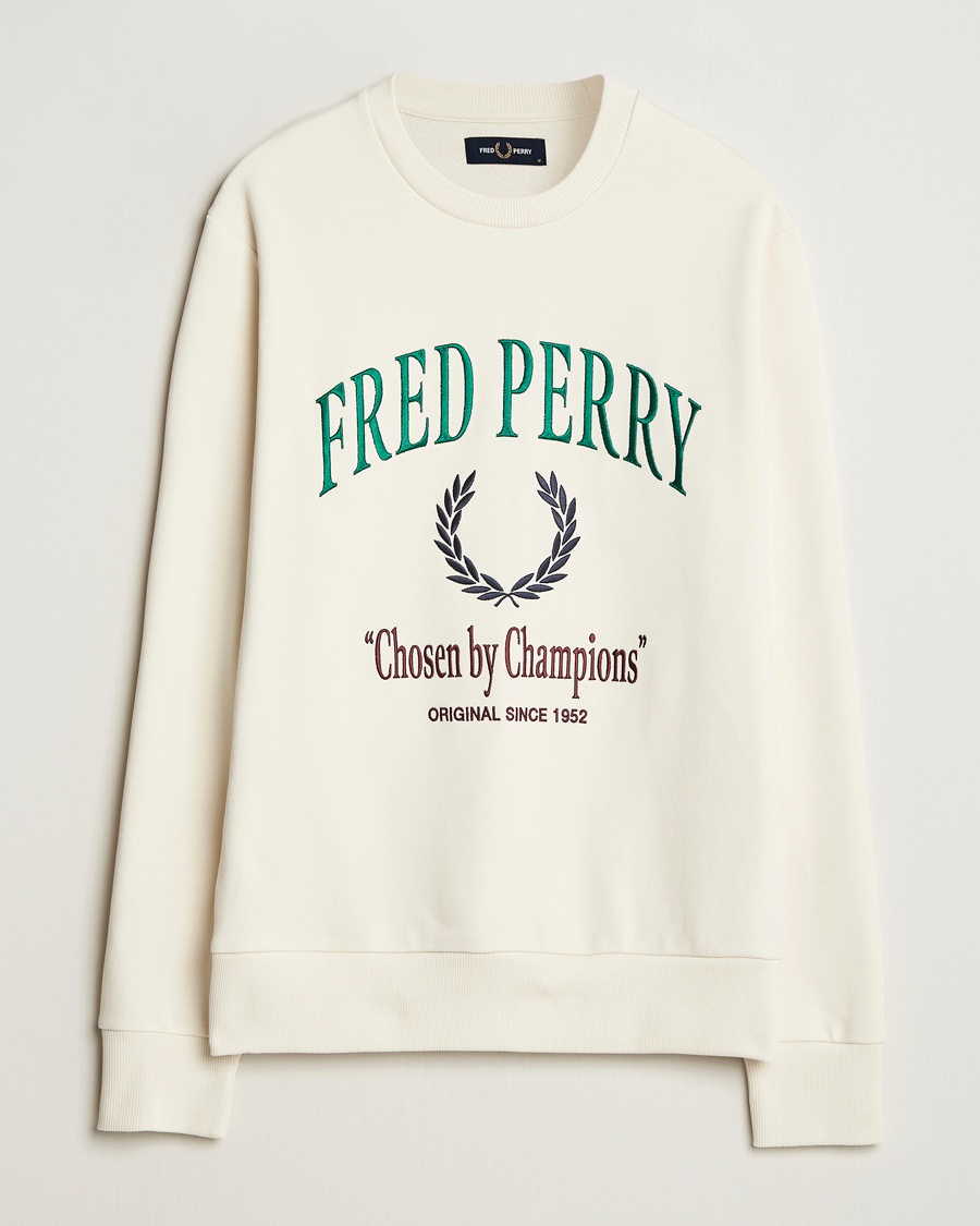 Herren | Fred Perry | Fred Perry | Embroidered Champion Sweatshirt Ecru