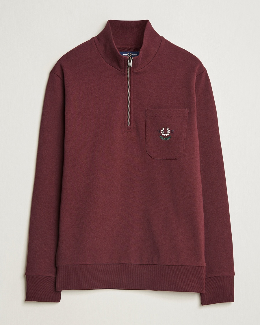 Herren | Fred Perry | Fred Perry | Embroidered Champion Half Zip Oxblood