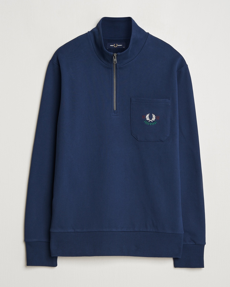 Herren | Fred Perry | Fred Perry | Embroidered Champion Half Zip Tennis Blue