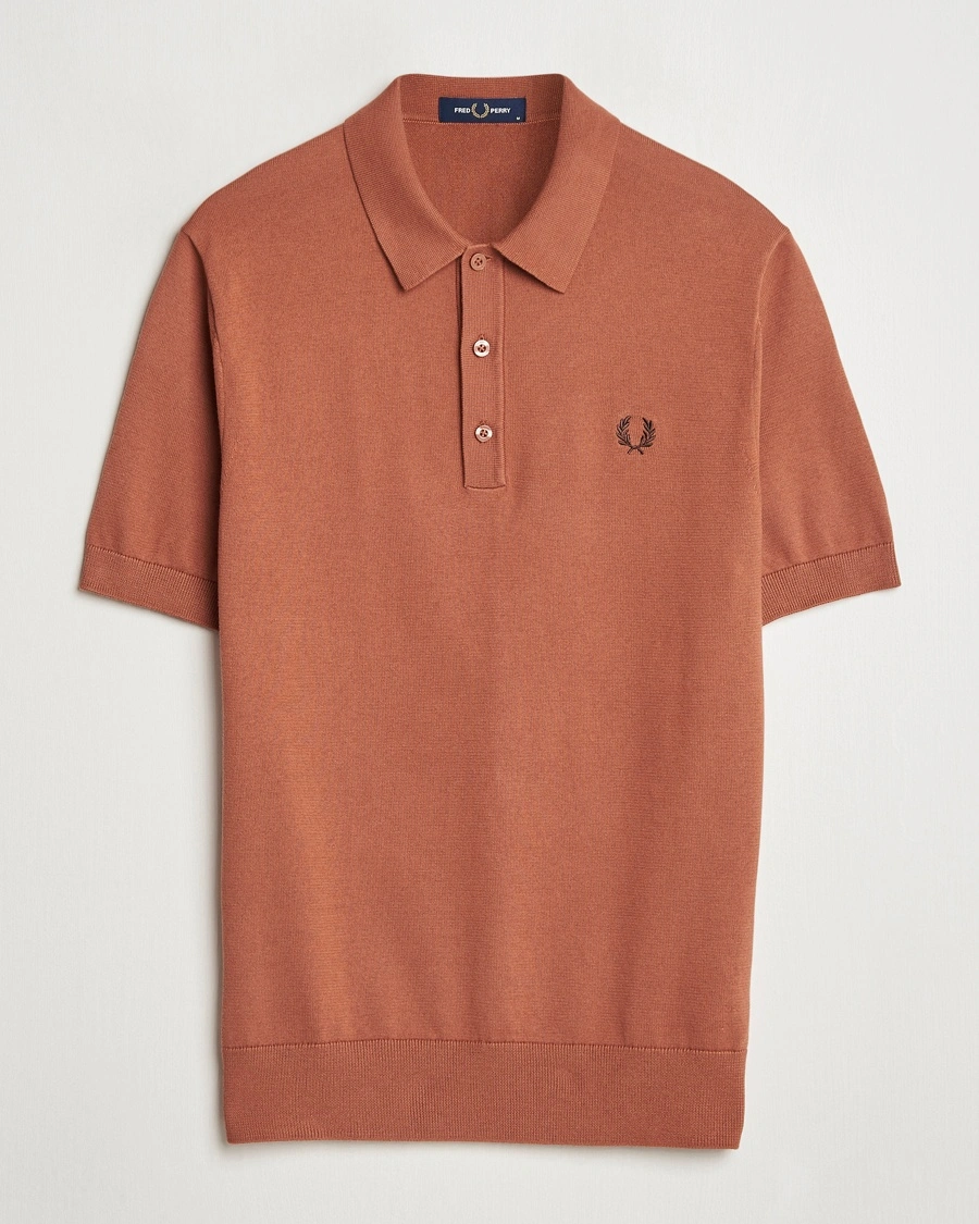Herren | Fred Perry | Fred Perry | Cotton Knitted Polo Cinnamon Brown