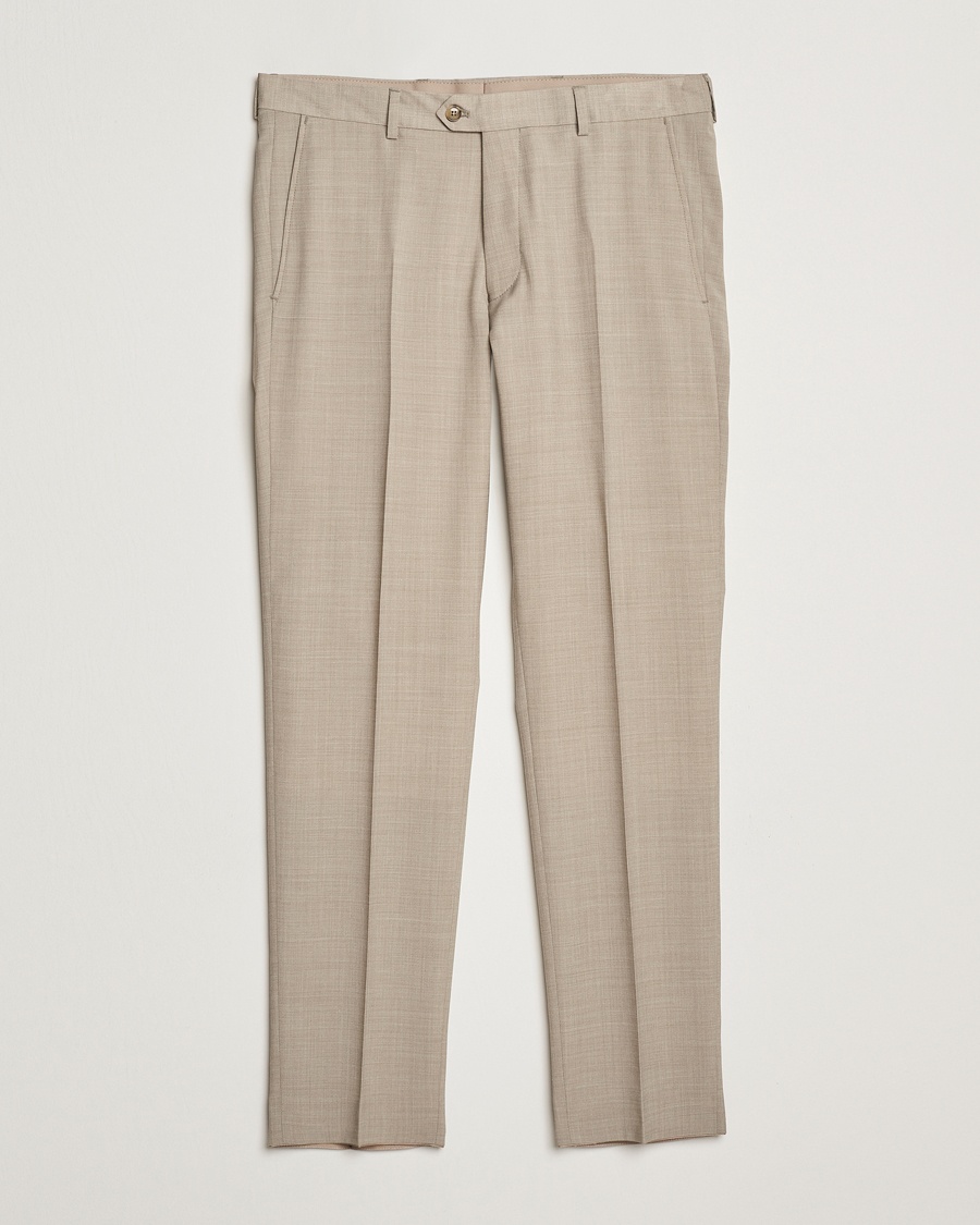 Herren | Kleidung | Oscar Jacobson | Denz Wool Stretch Suit Trousers Beige
