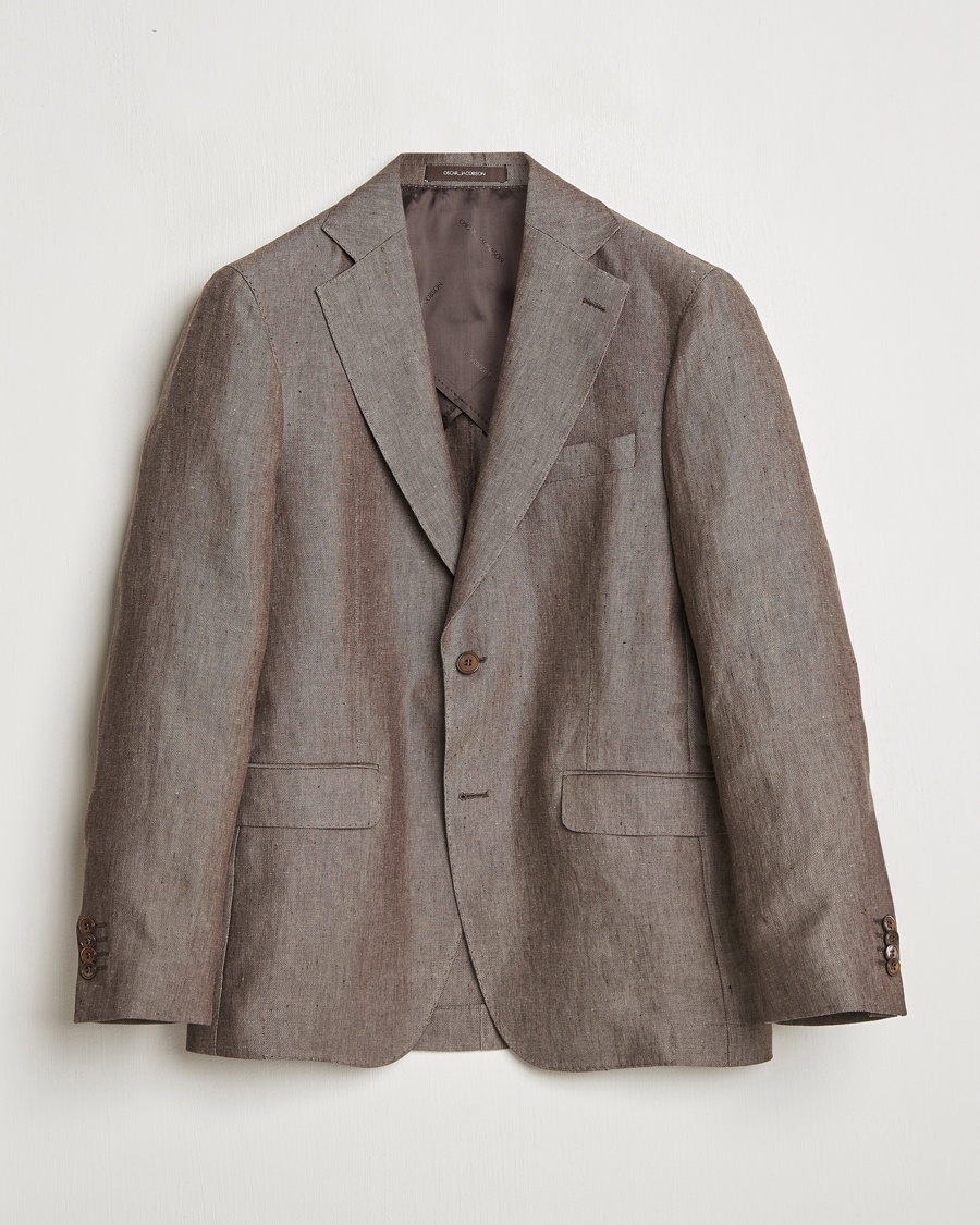 Herren | | Oscar Jacobson | Ferry Soft Linen Blazer Brown