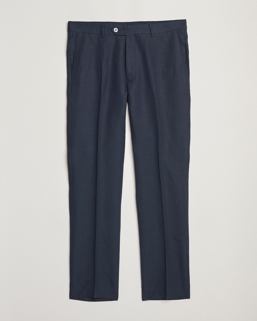 Herren | Kleidung | Oscar Jacobson | Dandy Linen Trousers Navy