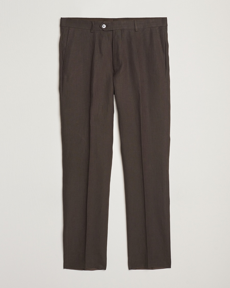 Herren | Kleidung | Oscar Jacobson | Dandy Linen Trousers Brown