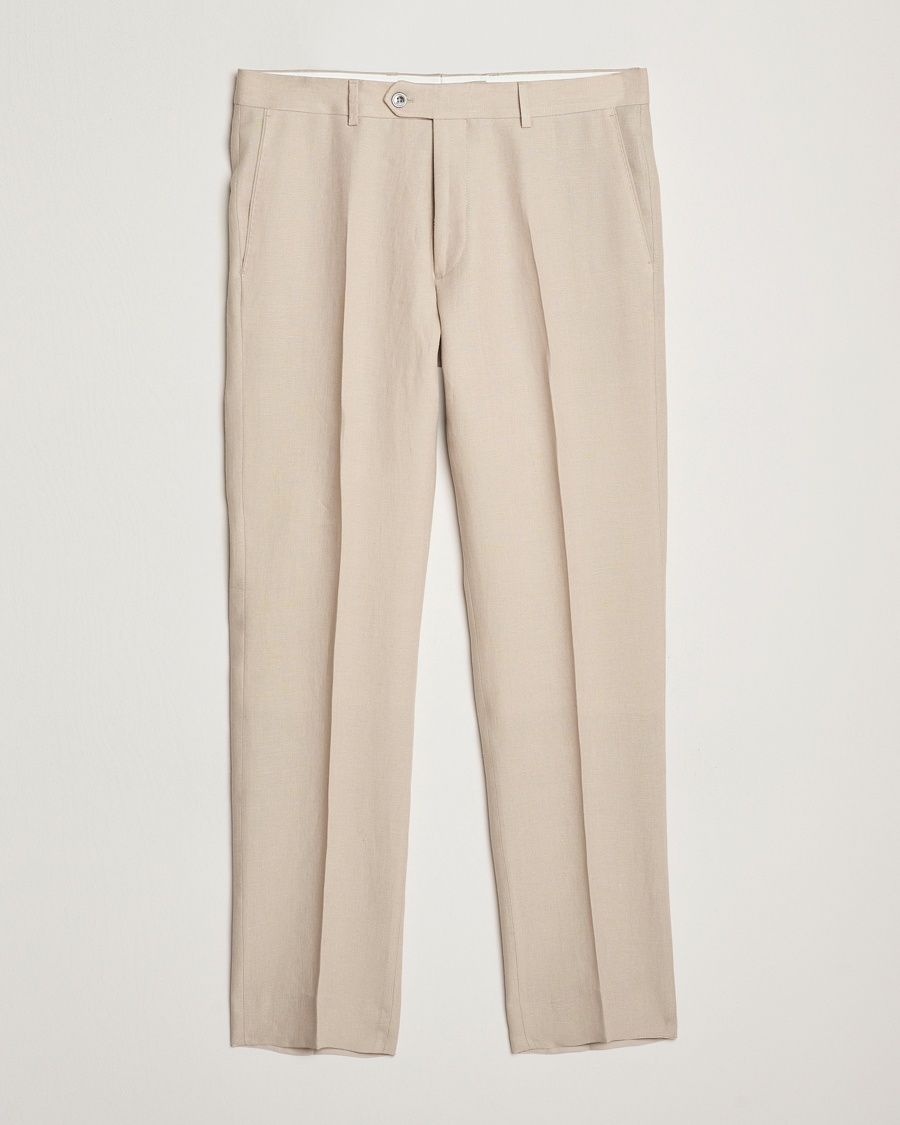 Herren | Kleidung | Oscar Jacobson | Dandy Linen Trousers Beige